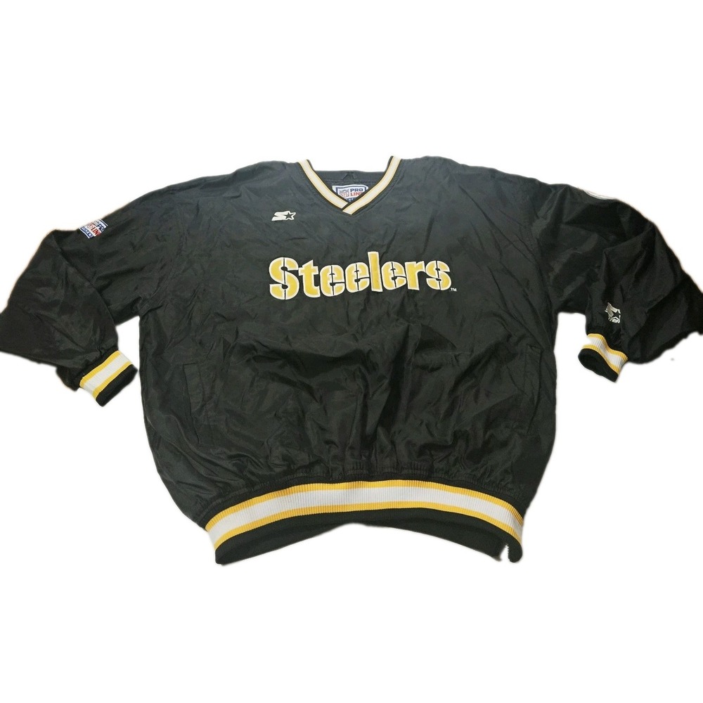 Vintage Pittsburgh Steelers Starter Pro Line Windbreaker Jacket 1990s 2XL Vtg